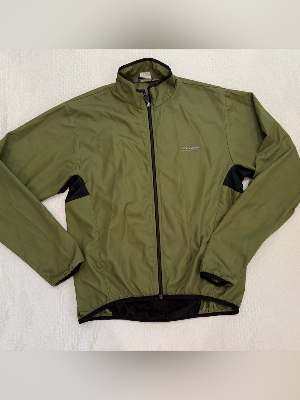 Sugoi Men’s Cycling Jacket Green Full Zip Windbreaker Size Medium M